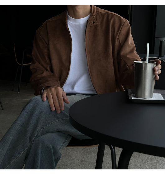 Chaqueta Café con Cuello de Pie - Image 14