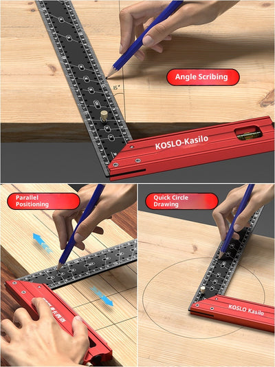Escuadra de Aluminio Reforzado con Múltiples Ángulos para Carpintería Profesional - Image 3