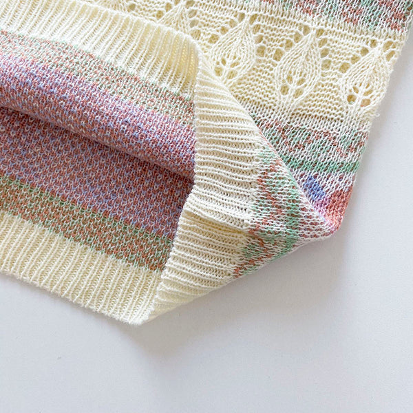 Chaleco Corto Retro Francés con Tirantes Tejidos