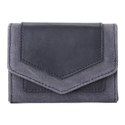 Cartera Minimalista de Cuero Vegetal y Lona Encerada - Image 10