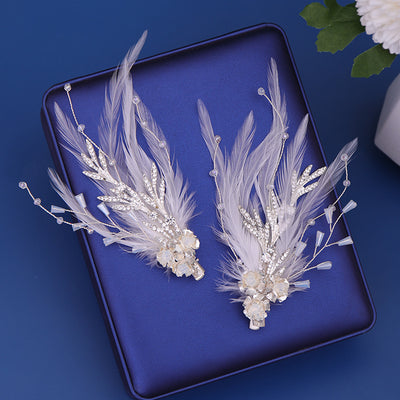 Pinza para Cabello con Plumas y Perlas, Accesorio Artesanal Estilo Hanfu - Image 5