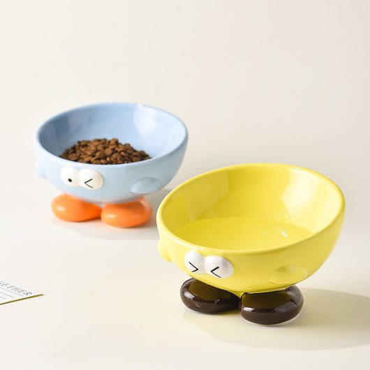 Comedero Elevado de Cerámica para Gatos y Perros - Protección Cervical