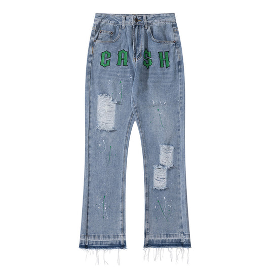Pantalones Acampanados Sueltos Estilo Urbano Europeo y Americano