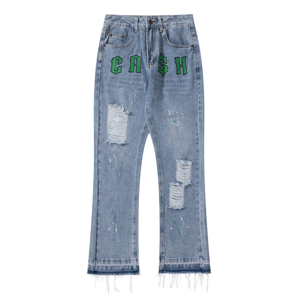 Pantalones Acampanados Sueltos Estilo Urbano Europeo y Americano
