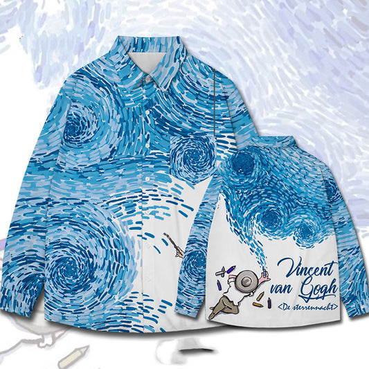 Camisa Manga Larga Unisex Estampado Óleo Artístico Creativo - Image 2