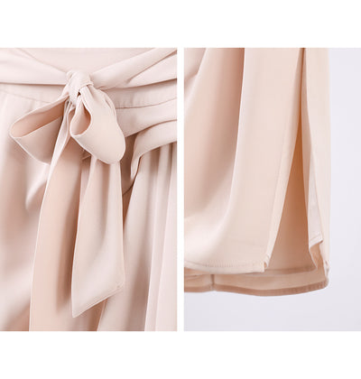 Conjunto de Dos Piezas: Blusa Floral de Gasa con Falda Elegante - Image 10