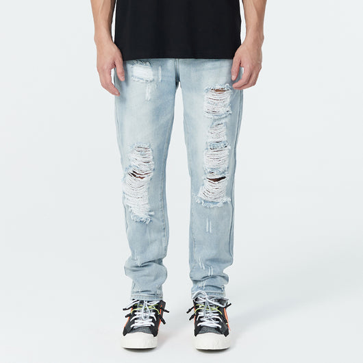 Pantalones Vaqueros Rotos Holgados Estilo Urbano para Hombre - Image 12