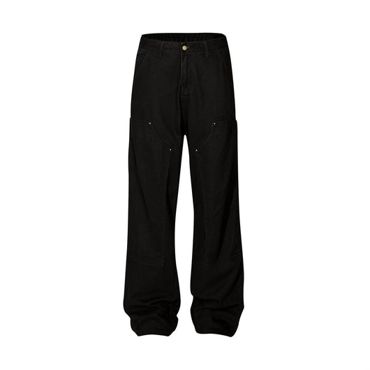 Pantalones Vaqueros Punk Wash Logging para Hombre - Corte Recto Ancho Outdoor - Image 6