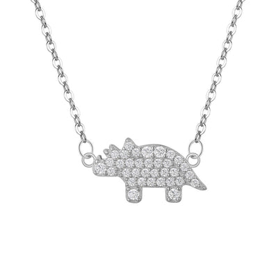 Collar de Plata 925 Rinoceronte Brillante con Diamantes Completos - Image 4