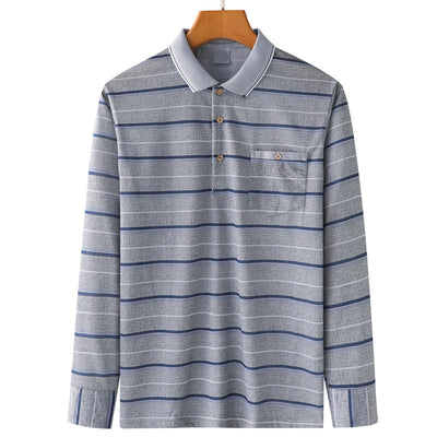 Camiseta Rayada Primavera para Hombre Adulto Mayor - Image 3