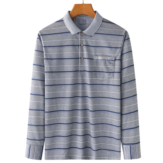 Camiseta Rayada Primavera para Hombre Adulto Mayor - Image 3
