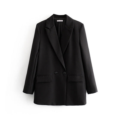 Blazer Oversize Doble Botonadura Color Sólido - Image 31