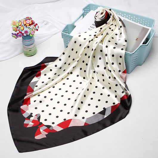 Pañuelo de Seda Artificial Estampado Retro - Accesorio Versátil para Mujer - Image 20