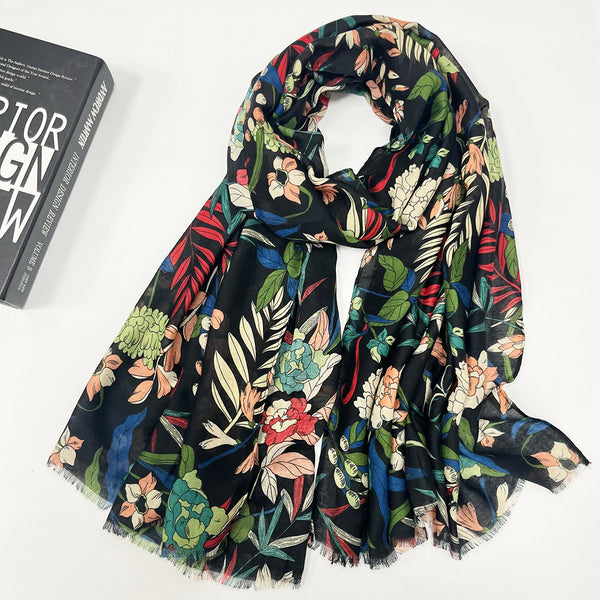 Pashmina Estampada con Borlas para Mujer