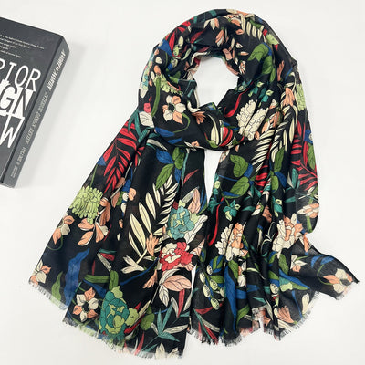 Pashmina Estampada con Borlas para Mujer