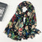 Pashmina Estampada con Borlas para Mujer