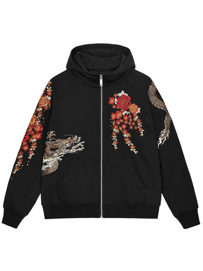 Sudadera con Capucha y Cierre Estilo Urbano - Chaqueta Pesada Bordada - Image 5