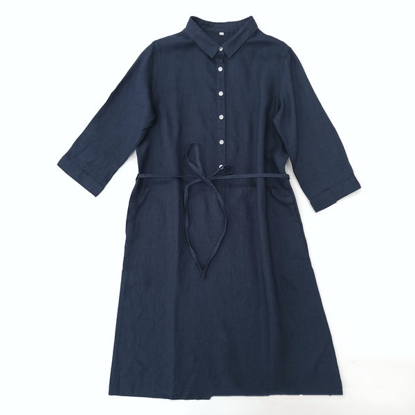 Cardigan Vestido Clásico Abotonado Largo para Mujer