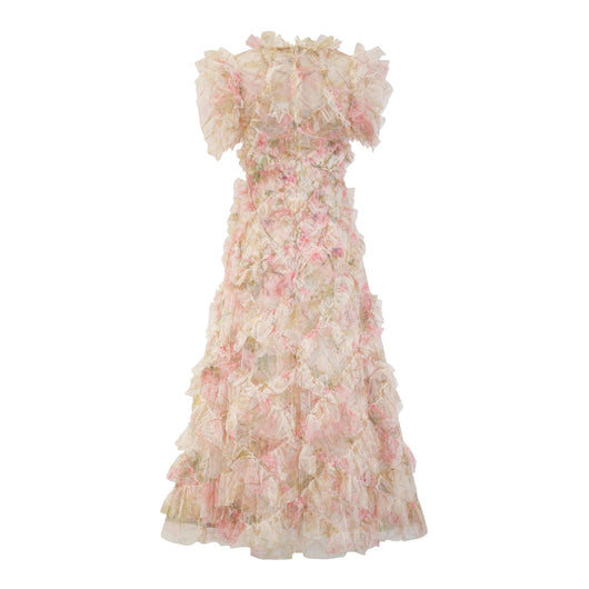 Vestido Elegante sin Mangas con Cuello Tortuga y Falda Tableada Bordada - Image 3