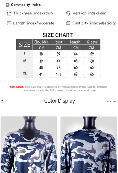 Blusa Camuflada Escote V para Mujer - Estilo Casual y Versátil - Image 8