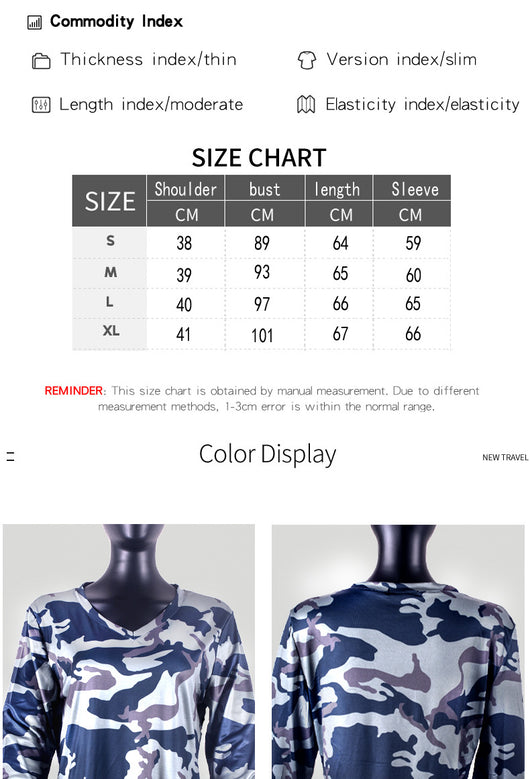 Blusa Camuflada Escote V para Mujer - Estilo Casual y Versátil - Image 8