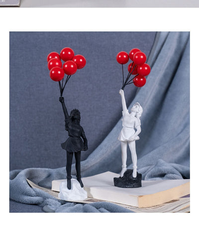 Escultura Decorativa Niña con Globo - Resina para Sala de Estar - Image 16