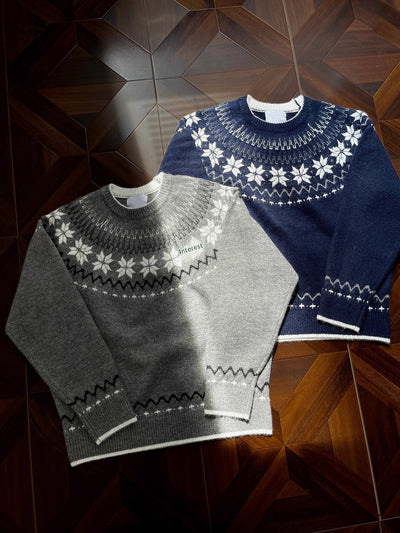 Suéter Tejido Jacquard Retro para Hombre - Image 12