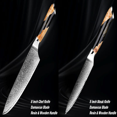 Cuchillo de Chef Damasco Profesional - Acero de Damasco Premium - Image 12