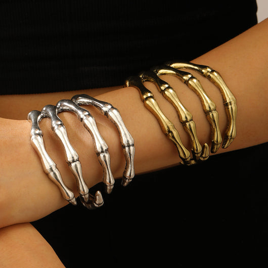 Pulsera Calavera Hueca con Pata Retro para Mujer