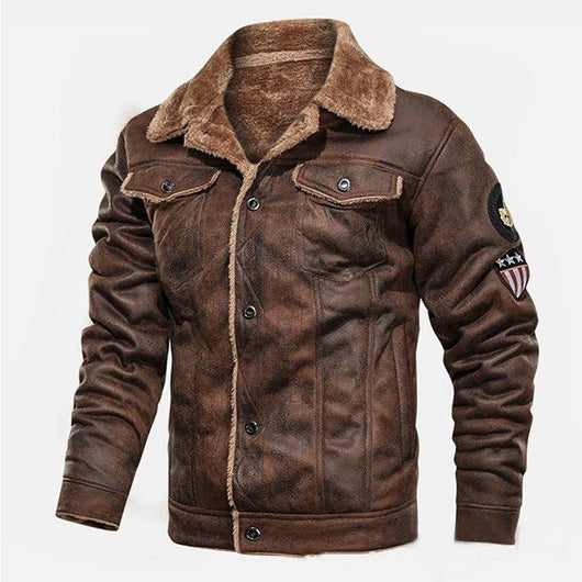 Chaqueta Abrigo Elegante Talla Grande para Hombre con Cuello de Piel - Image 5