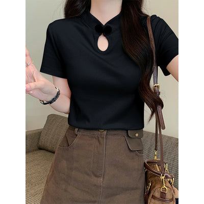 Camiseta de Estilo Chino con Botones de Rana - Manga Corta Verano - Image 6