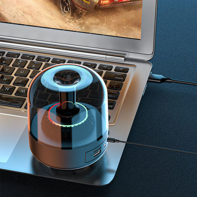 Parlante Bluetooth Minimalista de Cristal Azul con Bajos Potentes - Image 12