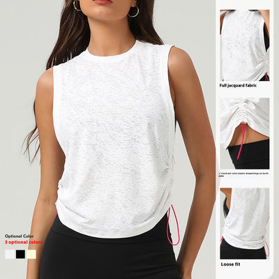 Blusa Deportiva Sin Mangas Jacquard para Mujer - Transpirable