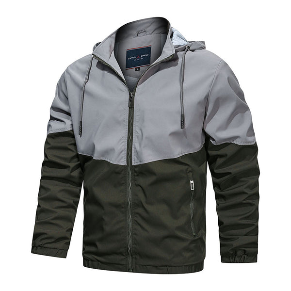 Chaqueta Casual para Hombre con Cuello de Pie y Capucha