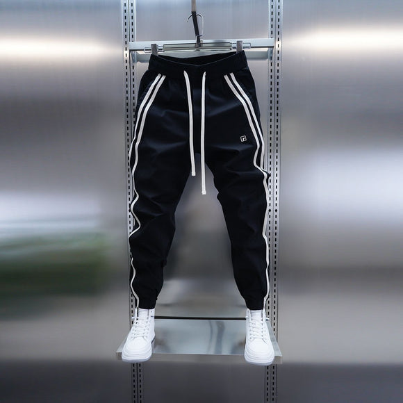 Calça Masculina Casual Listrada Folgada
