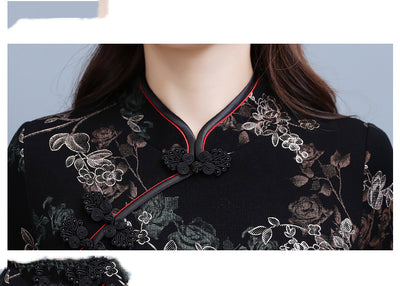 Vestido Cheongsam Moderno para Mujer - Primavera y Otoño - Image 13