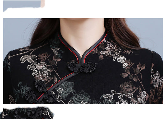 Vestido Cheongsam Moderno para Mujer - Primavera y Otoño - Image 13