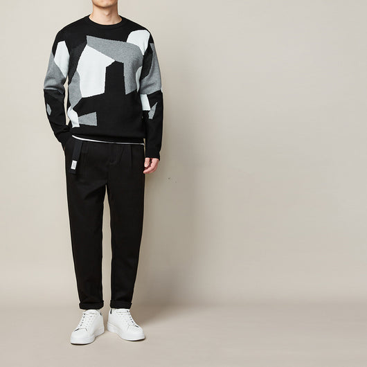 Suéter Jacquard Cuello Redondo para Hombre - Otoño e Invierno - Image 6