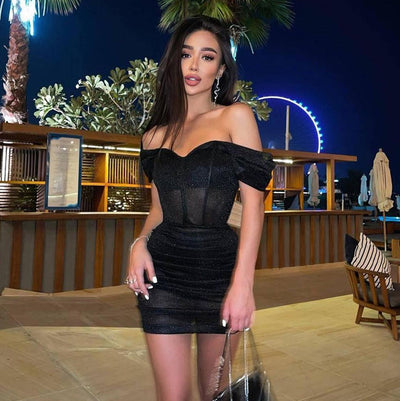 Vestido Ajustado con Hombrera de Manga Única, Diseño Europeo y Americano - Image 6
