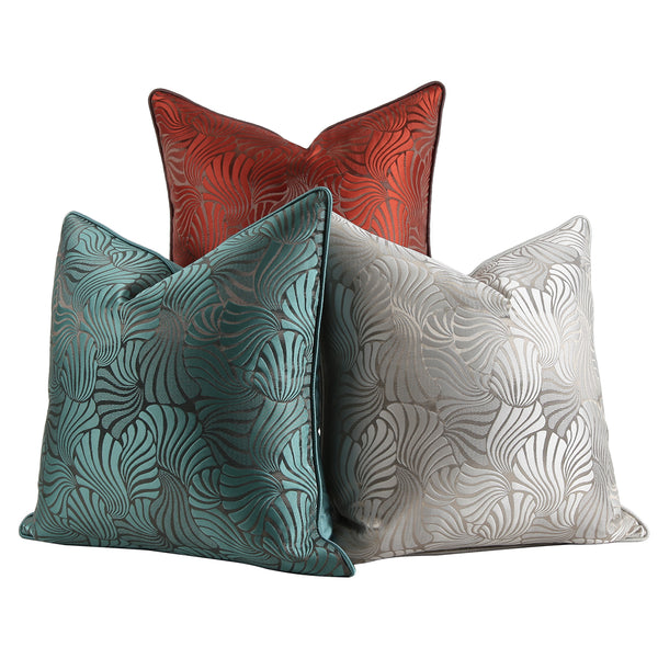 Funda de Almohada Decorativa Multicolor - Gris, Verde y Plata