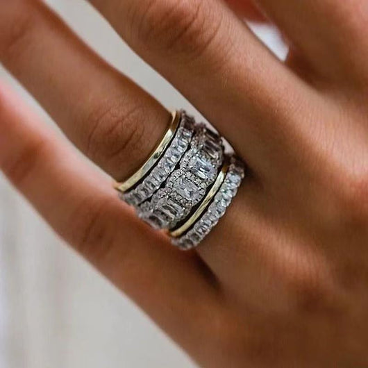 Juego de 5 Anillos para Hombre con Diamantes Incrustados - Image 11