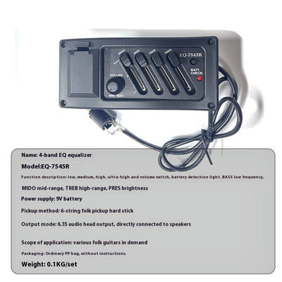 Ecualizador de Cuatro Bandas con Captador de Vibración para Piano Eléctrico - Image 8