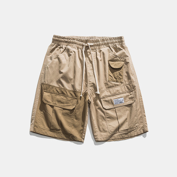 Shorts de Design Japonês com Costura Contrastante e Corte Reto