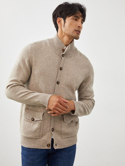 Cardigan de Cashmere Tejido Casual Manga Larga para Hombre - Image 6