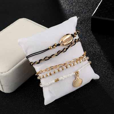 Juego de 5 Pulseras Tobilleras Trenzadas Multicapa - Image 12