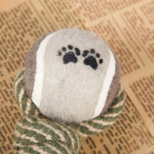 Juguete Interactivo para Perros Medianos y Grandes - Cuerda de Algodón con Pelota de Tenis - Image 7