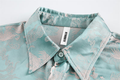 Camisa Estampada con Patrón Dragón para Hombre - Image 14