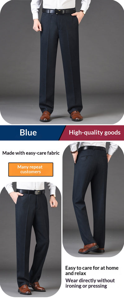 Pantalones de Vestir Clásicos Hombre Talle Alto Pierna Recta sin Arrugas - Image 10
