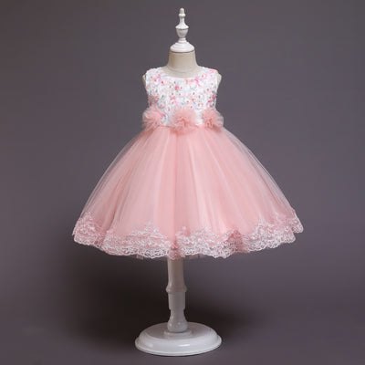 Vestido Princesa Niña Plisado Malla Elegante - Image 2