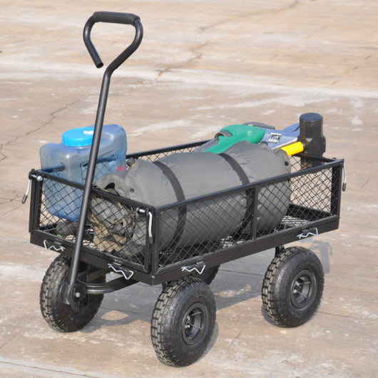 Carrito de Jardín de Acero con Asa Giratoria y Laterales Desmontables - Image 11